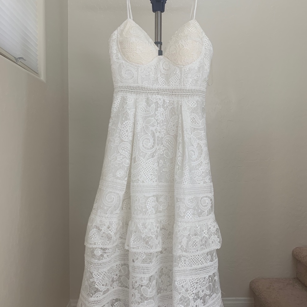 White lace bra tank lace dress